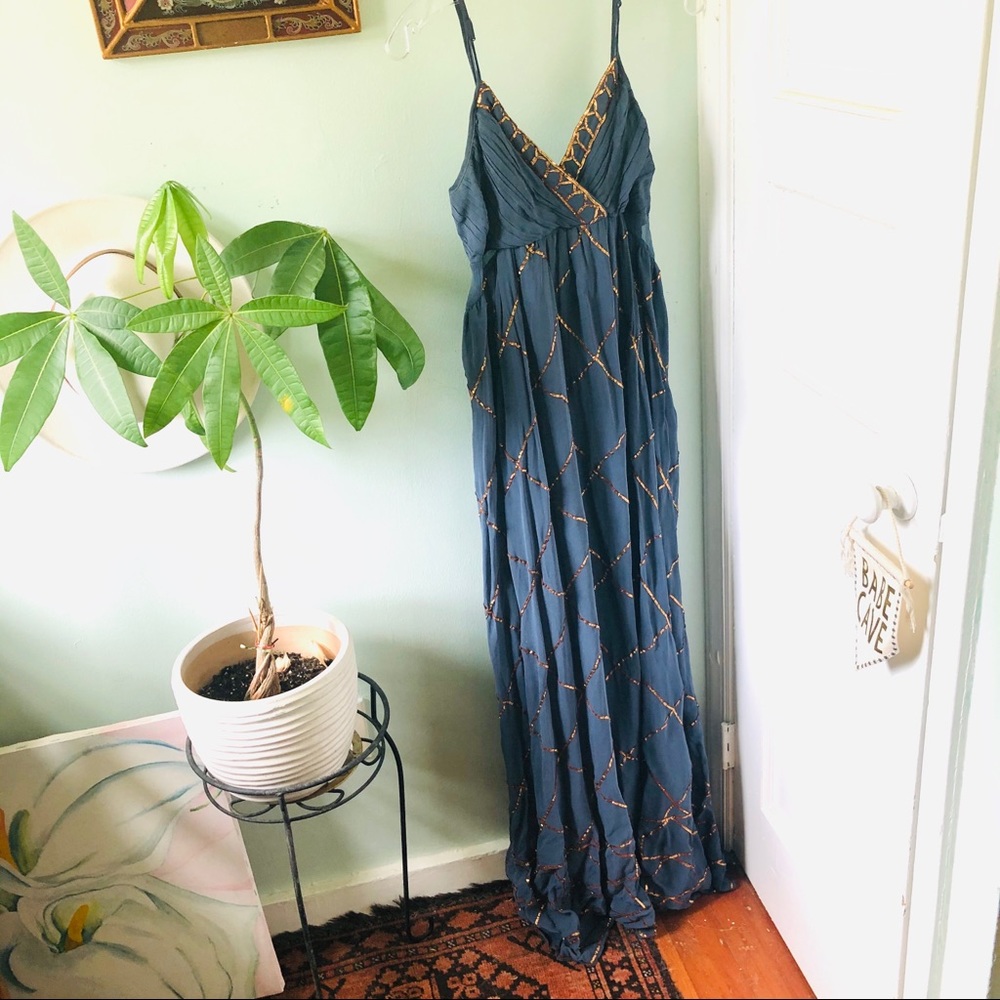 💙Free People Blue and Gold Maxi 💛